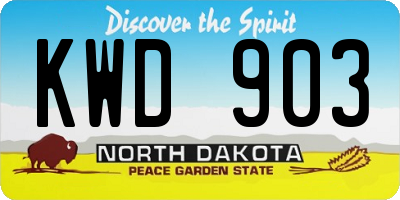 ND license plate KWD903