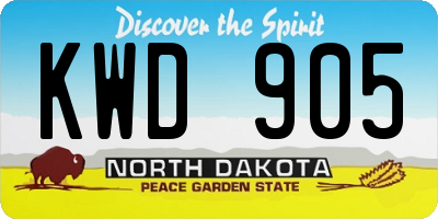 ND license plate KWD905