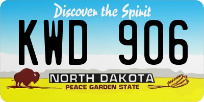 ND license plate KWD906