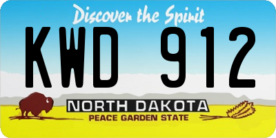 ND license plate KWD912