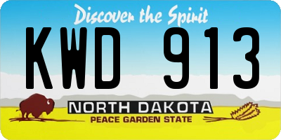 ND license plate KWD913