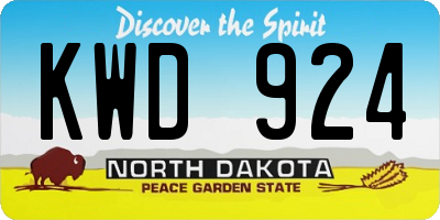 ND license plate KWD924