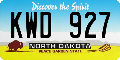 ND license plate KWD927