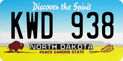 ND license plate KWD938