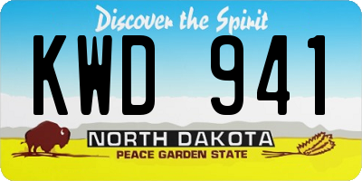 ND license plate KWD941