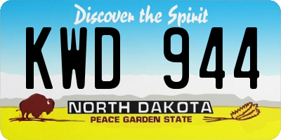ND license plate KWD944