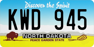 ND license plate KWD945