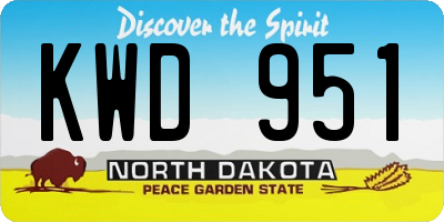 ND license plate KWD951