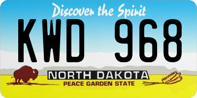 ND license plate KWD968