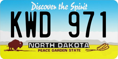 ND license plate KWD971