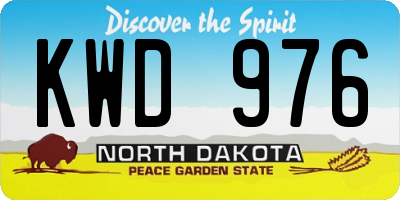 ND license plate KWD976