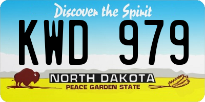 ND license plate KWD979