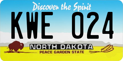 ND license plate KWE024