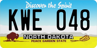 ND license plate KWE048