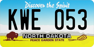 ND license plate KWE053