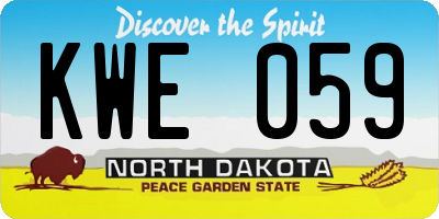 ND license plate KWE059