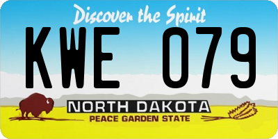 ND license plate KWE079