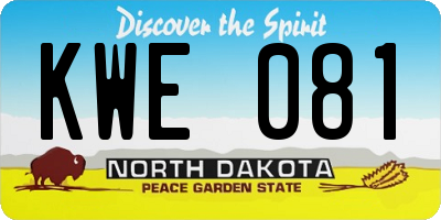 ND license plate KWE081