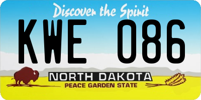 ND license plate KWE086