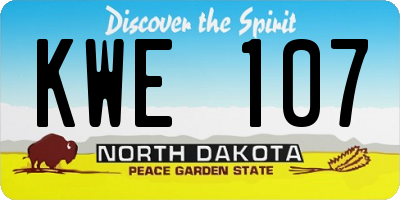 ND license plate KWE107