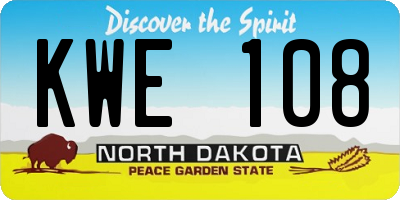 ND license plate KWE108
