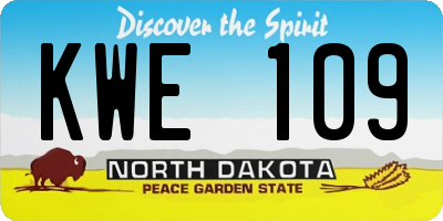 ND license plate KWE109