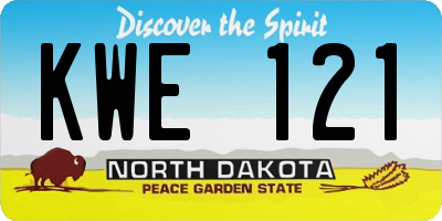 ND license plate KWE121