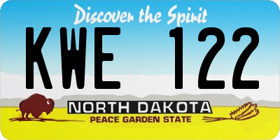 ND license plate KWE122