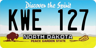 ND license plate KWE127