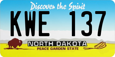 ND license plate KWE137