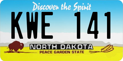 ND license plate KWE141