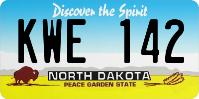 ND license plate KWE142