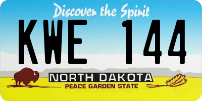 ND license plate KWE144