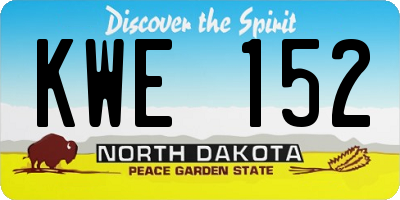 ND license plate KWE152