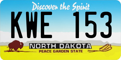 ND license plate KWE153