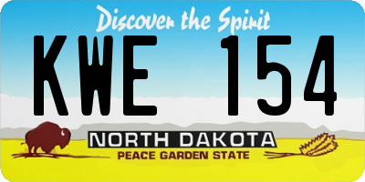 ND license plate KWE154