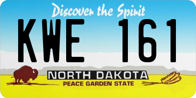 ND license plate KWE161
