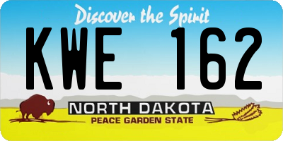 ND license plate KWE162