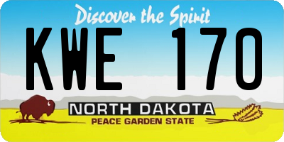 ND license plate KWE170