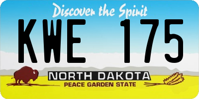 ND license plate KWE175