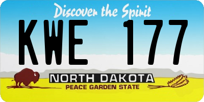 ND license plate KWE177