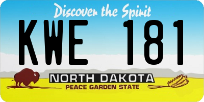 ND license plate KWE181