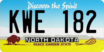 ND license plate KWE182