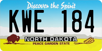 ND license plate KWE184