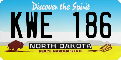 ND license plate KWE186