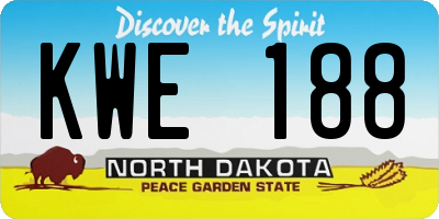 ND license plate KWE188