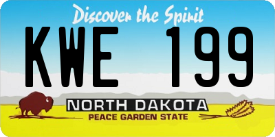 ND license plate KWE199