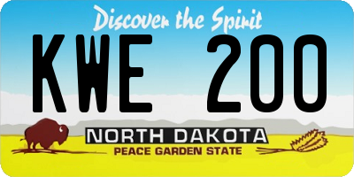 ND license plate KWE200
