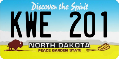 ND license plate KWE201