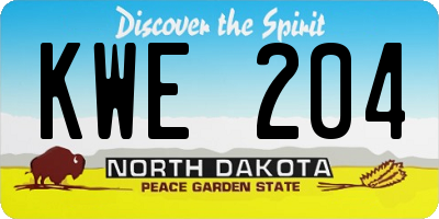 ND license plate KWE204